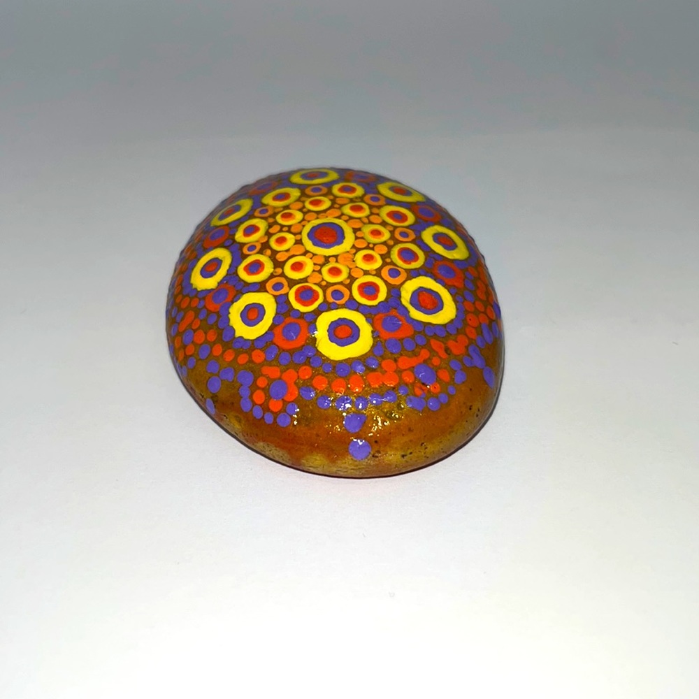 Mandala Art Stone on Natural Rock